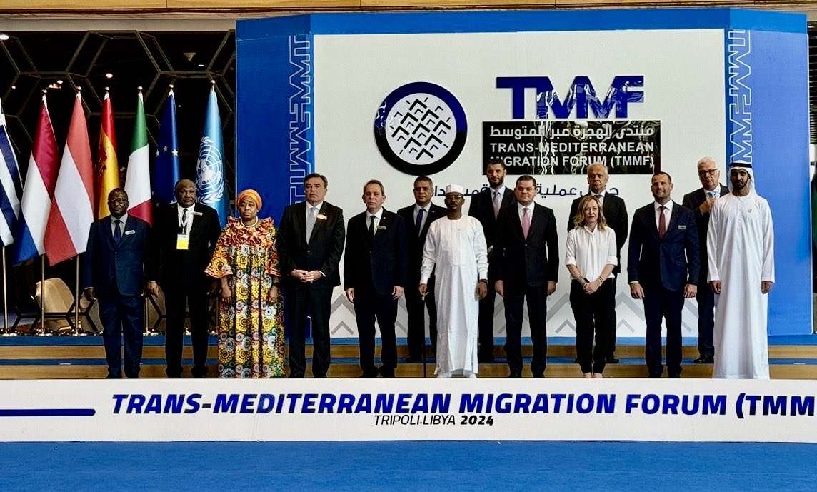 MargSchinas's tweet photo. Today In Libya for the Trans-Mediterranean Migration Forum. 

EU  stands with Libya to tackle migration challenges humanely and effectively in a whole-of-route approach. 

With countries of origin and transit we design win-win partnerships. 

Smugglers will not shape migration. https://t.co/GkCfzHWzFs