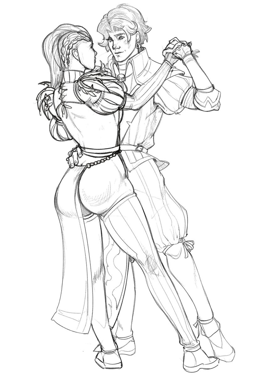 Designed a dress for my Witch Hunter for the final session of "Rough Nights &amp; Hard Days". Also made a sketch from that game 

#WFRP
#WarhammerArt