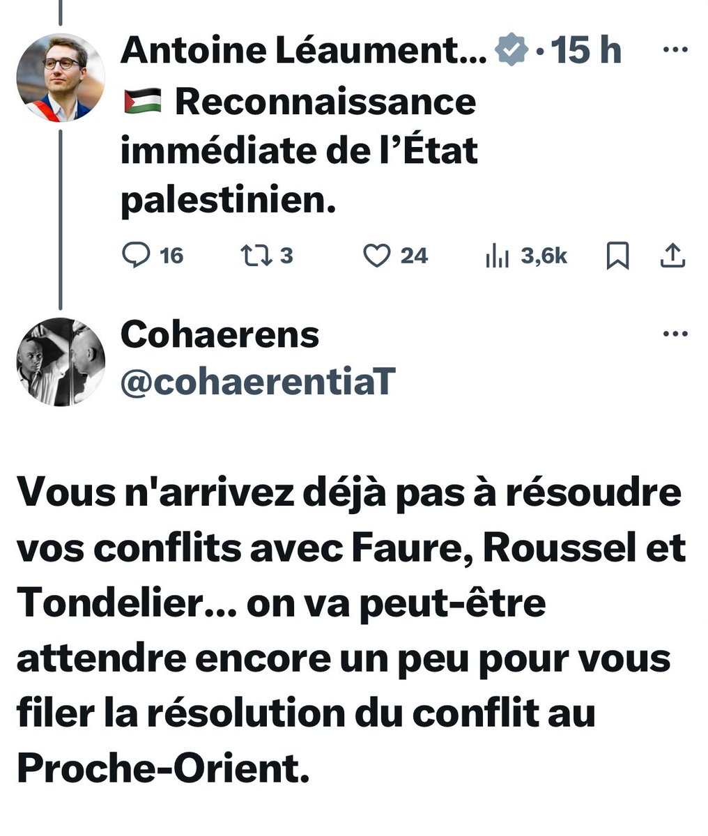 Magnifique la LFI résumée en un tweet !
Magistral ! Bravo <a href="/cohaerentiaT/">Cohaerens</a> 🤩