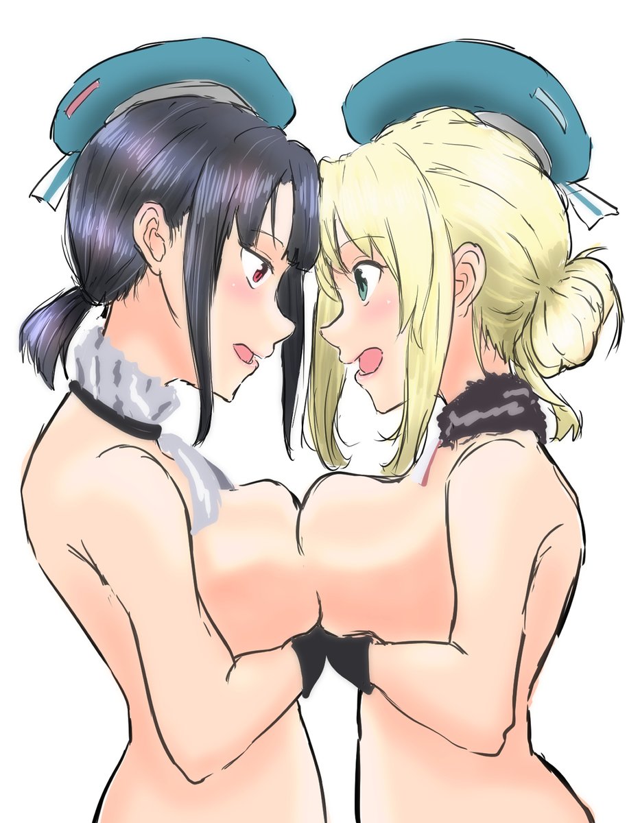 愛宕(艦隊これくしょん) ,高雄(艦隊これくしょん) 「どちらが摩耶と鳥海のお姉ちゃんにふさわしいか言い合いしていたらちょっと変なムード」|ベルクート@艦これ絵描きのイラスト