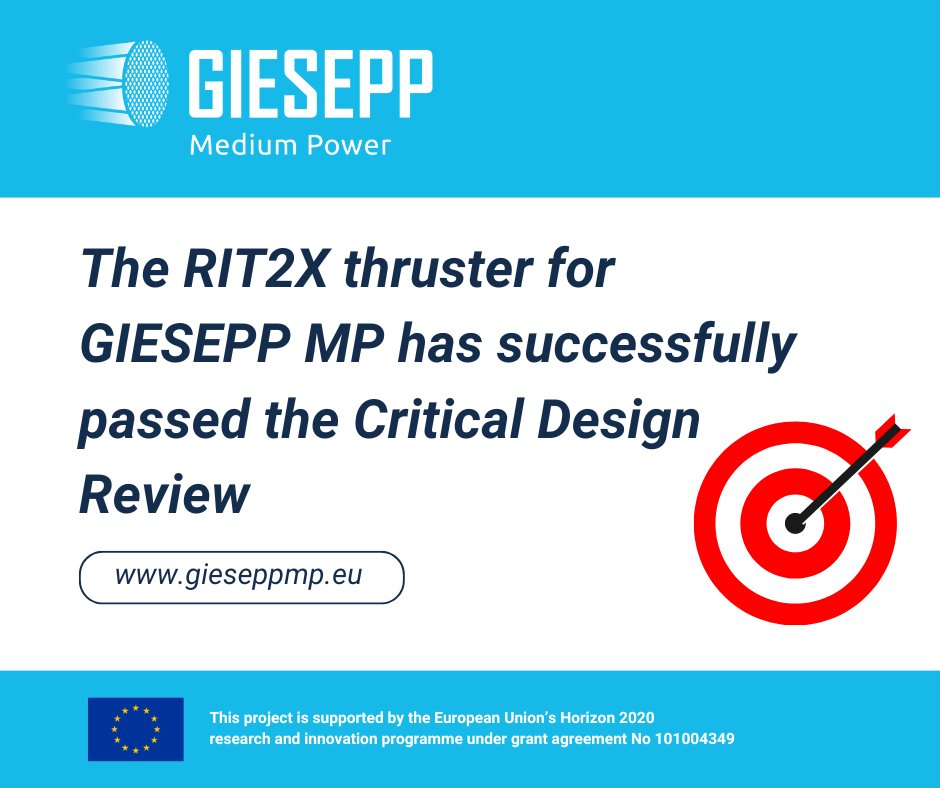 gieseppmpeu (@gieseppmpeu) on Twitter photo We're thrilled to announce that the RIT2X thruster for the <a href="/gieseppmpeu/">gieseppmpeu</a> project has successfully passed the Critical Design Review. This updated design will pave the way for industrial-scale production and is gearing up for validation and qualification testing. We're thrilled to announce that the RIT2X thruster for the <a href="/gieseppmpeu/">gieseppmpeu</a> project has successfully passed the Critical Design Review. This updated design will pave the way for industrial-scale production and is gearing up for validation and qualification testing.