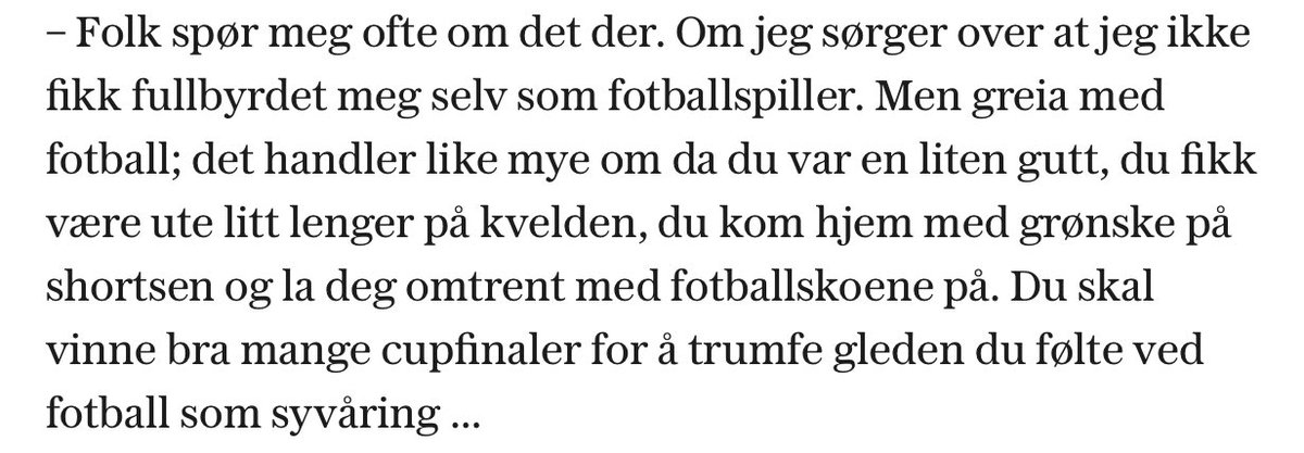 I dag skulle Arild Berg fylt år.

Mellom all drittkasting blant fans, når ditt laget skuffer deg eller nok en klubb kjøpes for XX milliarder tenker jeg på hva fotball virkelig handler om; så fint beskrevet av Arild Berg her.

Verdens beste sitat om fotball.