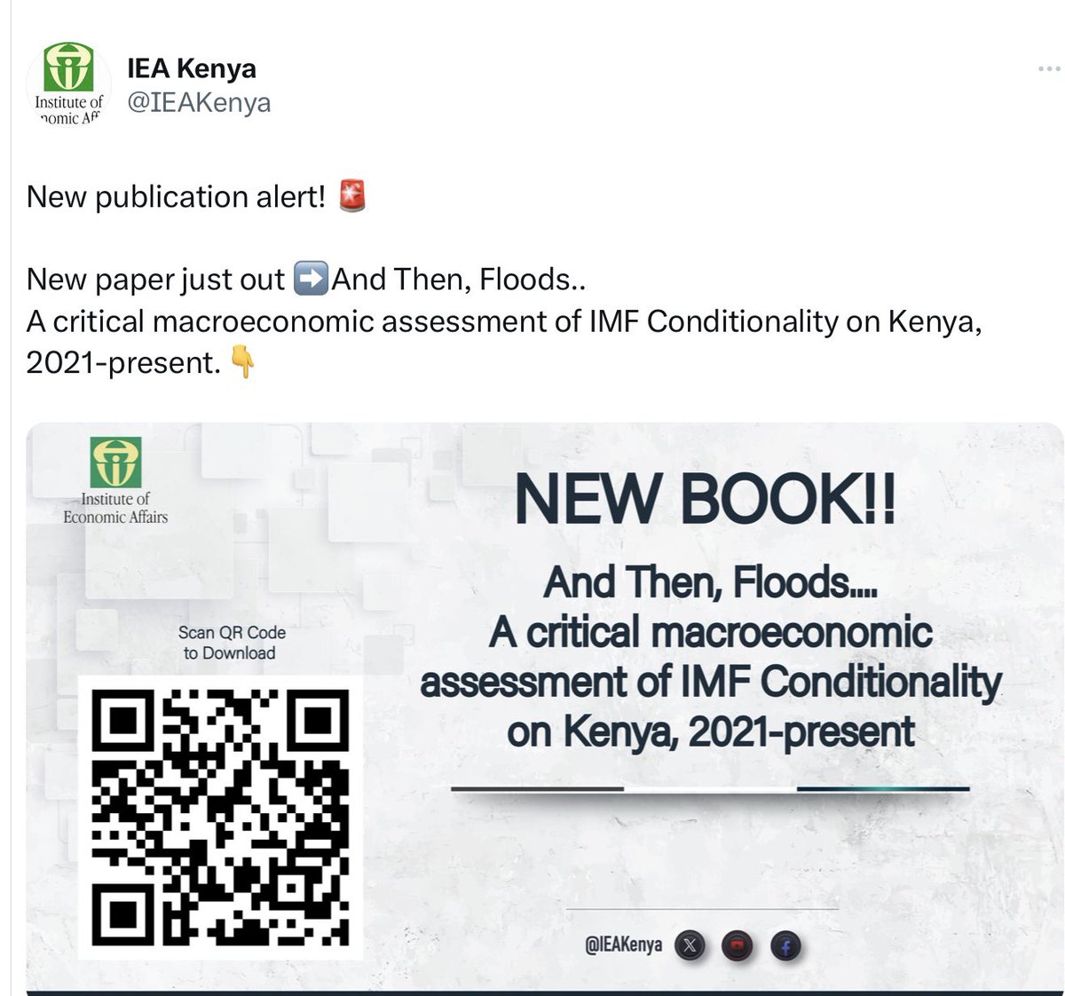 A Critical Macroeconomic Assessment of <a href="/IMFNews/">IMF</a> conditionality on Kenya: 2021-present.

It was a privilege to launch our paper with co-authors <a href="/IEAKwame/">Kwame Owino</a>  and <a href="/Mo_Wanja/">Mo Wanja</a> for <a href="/IEAKenya/">IEA Kenya</a> and IDEAs Network today in Nairobi.

We salute Kenyan Gen-Z.

ieakenya.or.ke/?wpdmdl=3433
