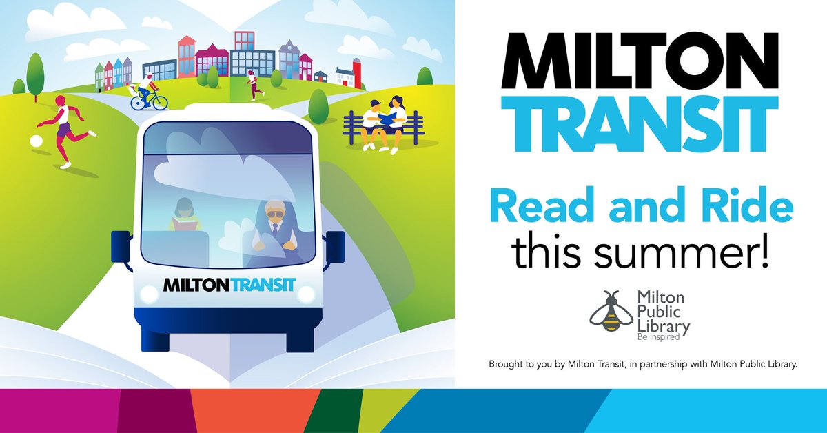 Check it out Milton transit riders!🚍

The Read and Ride program is back offering free bus transit for youth 16 &amp; under with a validated library card📚

Free transit validation stickers are available at all <a href="/Milton_Library/">Milton Public Library</a> branches.

🔗 ow.ly/eNEE50Sbb8C