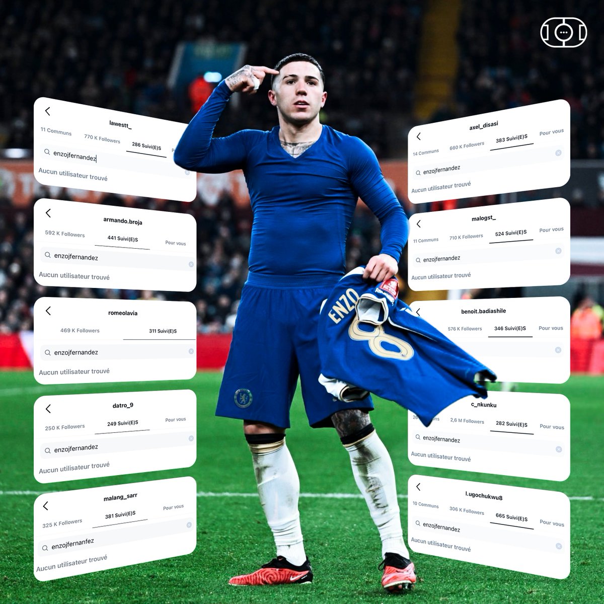 VibesFoot's tweet photo. 🔴 10 joueurs de Chelsea ont UNFOLLOW Enzo Fernández après ses propos racistes ! ❌🙅‍♂️

🇫🇷 Wesley Fofana
🇫🇷 Benoit Badiashile
🇫🇷 Axel Disasi
🇫🇷 Malo Gusto
🇫🇷 Christopher Nkunku
🇫🇷 Lesley Ugochukwu
🇫🇷 Malang Sarr
🇨🇮 David Datro Fofana
🇧🇪 Romeo Lavia
🇦🇱 Armando Broja