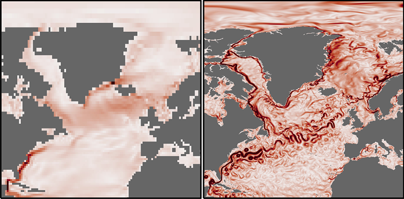 As Earth’s climate warms, the Gulf Stream and other Atlantic Ocean currents will slow down. A new and detailed simulation shows that the slowdown could vary from place to place, with some seas experiencing an abrupt collapse in circulation. go.aps.org/46cN9kW