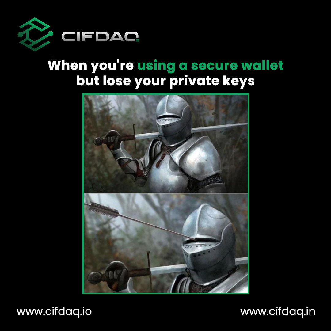 Security is top-notch, but misplacing those #PrivateKeys is a whole new  level of stress! #crypto #meme #wallet
