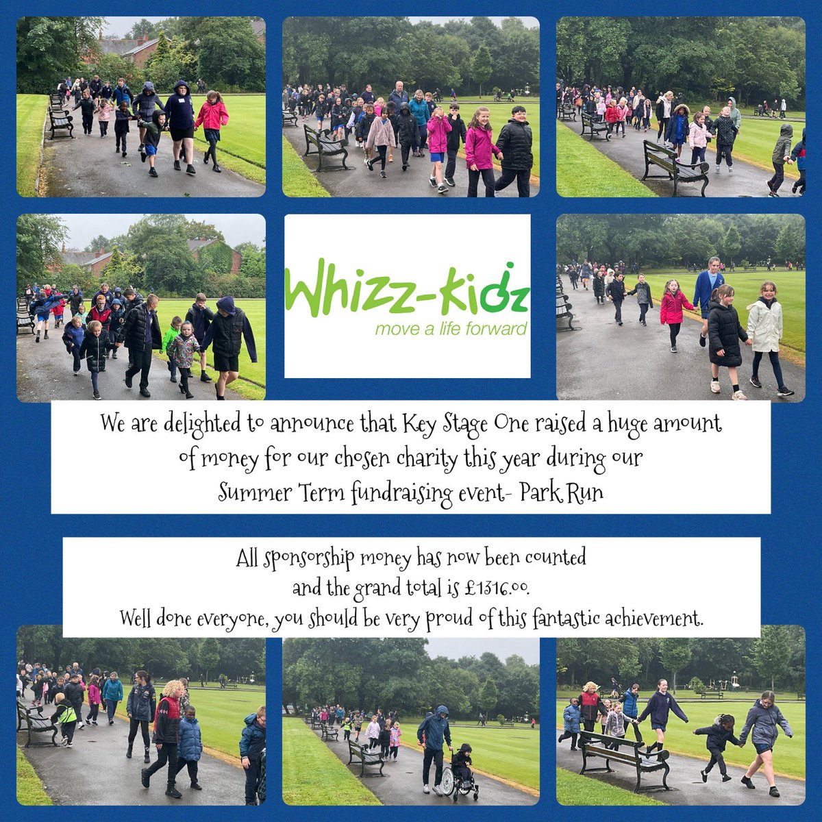 A huge congratulations to all of our Key Stage 1 children who raised the fantastic amount of £1316.00 for their chosen charity for this year <a href="/WhizzKidz/">Whizz Kidz</a> during their summer sponsored park run event. <a href="/DioManchester/">Diocese of Manchester</a> <a href="/WiganCouncil/">Wigan Council</a> @BewellW #courageousadvocacy