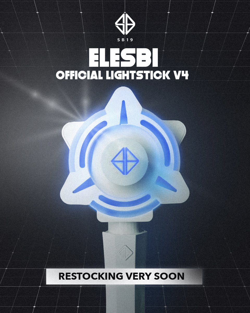🔵 ELESBI LIGHTSTICK V4 RESTOCKING VERY SOON 

A'TIN! You guys worked so hard. As a special thank you, we're excited to announce that the ELESBI V4 (SB19 LIGHTSTICK VERSION 4) is restocking soon!

Stay tuned for more details!

#SB19 #ELESBI #SB19Merch