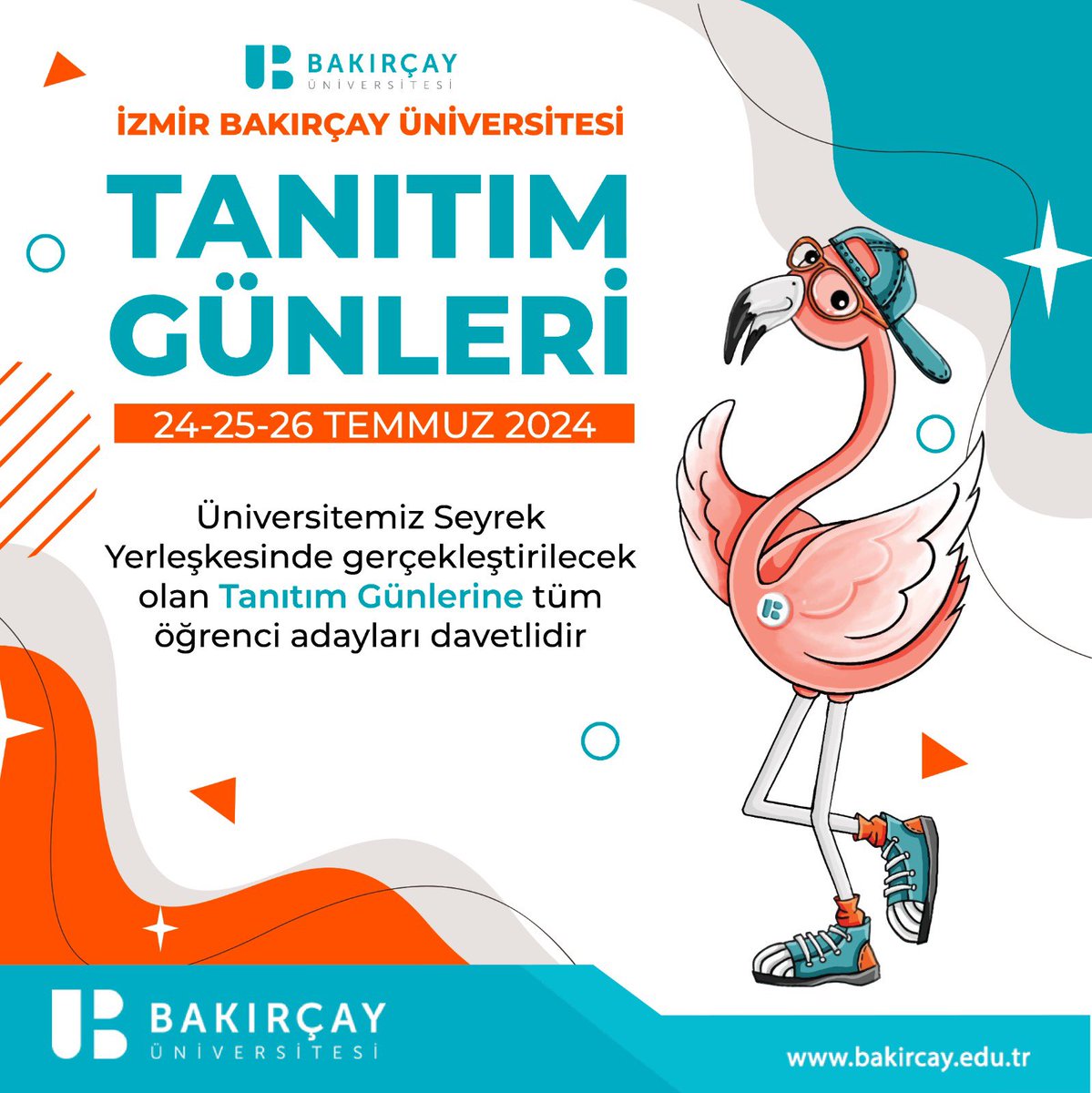 bakircayedu's tweet photo. 24-25-26 Temmuz 2024 tarihlerinde Üniversitemiz Seyrek Yerleşkesi’nde gerçekleştirilecek olan Tanıtım Günleri’ne tüm öğrenci adayları davetlidir.

#izmirbakırçayüniversitesi https://t.co/dmAyBaSPEg