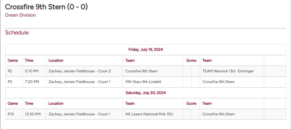 Crossfire 2027 Stern (@2027crossfire_n) on Twitter photo We'll be in Ames this weekend for the Summer Finale.
Friday 5:10PM (ct 2) & 7:20PM (ct1)
Saturday 12:50PM (ct 1) & TBD
<a href="/AbbyHolgrimson/">AbbyHolgrimson</a>
<a href="/Natalielau290/">Natalie Lauinger</a>
<a href="/SaraStern2027/">Sara Stern</a>
<a href="/jaelynbd09/">Jaelyn Bursey-Dixon</a>
<a href="/AnnaSmolich2027/">Anna Smolich</a>
<a href="/AvaTaylor0173/">Ava Taylor</a>
<a href="/AmayaHinzmann_5/">Amaya Hinzmann</a>
<a href="/CrossfireGHoops/">Crossfire Girls Hoops MN AAU</a> We'll be in Ames this weekend for the Summer Finale.
Friday 5:10PM (ct 2) & 7:20PM (ct1)
Saturday 12:50PM (ct 1) & TBD
<a href="/AbbyHolgrimson/">AbbyHolgrimson</a>
<a href="/Natalielau290/">Natalie Lauinger</a>
<a href="/SaraStern2027/">Sara Stern</a>
<a href="/jaelynbd09/">Jaelyn Bursey-Dixon</a>
<a href="/AnnaSmolich2027/">Anna Smolich</a>
<a href="/AvaTaylor0173/">Ava Taylor</a>
<a href="/AmayaHinzmann_5/">Amaya Hinzmann</a>
<a href="/CrossfireGHoops/">Crossfire Girls Hoops MN AAU</a>