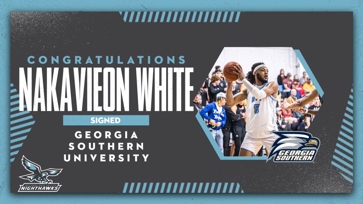 Nighthawk Nakvieon White has signed to play men's basketball with Georgia Southern University! Congratulations, Nakavieon! #NPCHawks #NJCAA #ThisIsNPC