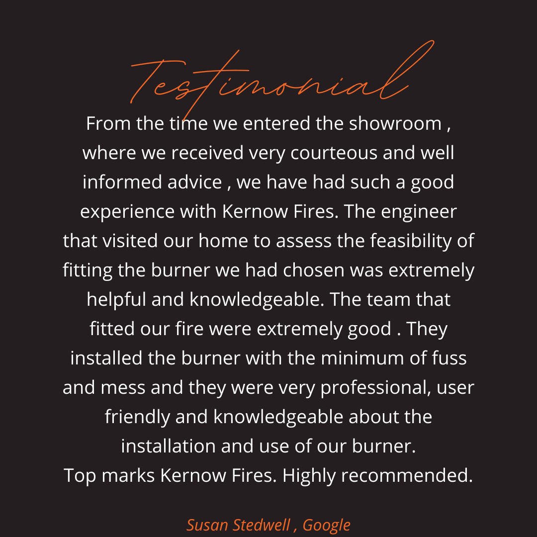 You can view more reviews on Google, Facebook or on our website at: 
kernowfires.co.uk/testimonials/

#testimonial #review #cornwall #woodburner #hetas #installer #fireplaceinstaller #fireinstaller