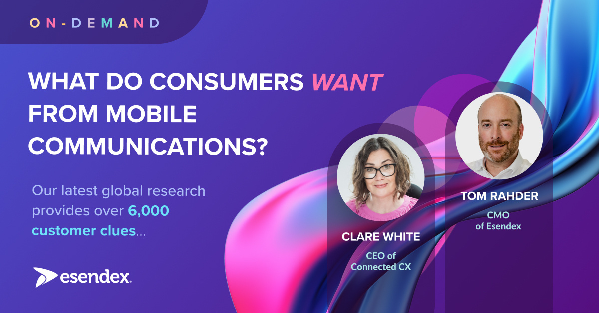 ⏩ Missed our recent webinar discussing what consumers want from mobile messaging?   

Find the on-demand version here: hubs.ly/Q02B3vwt0