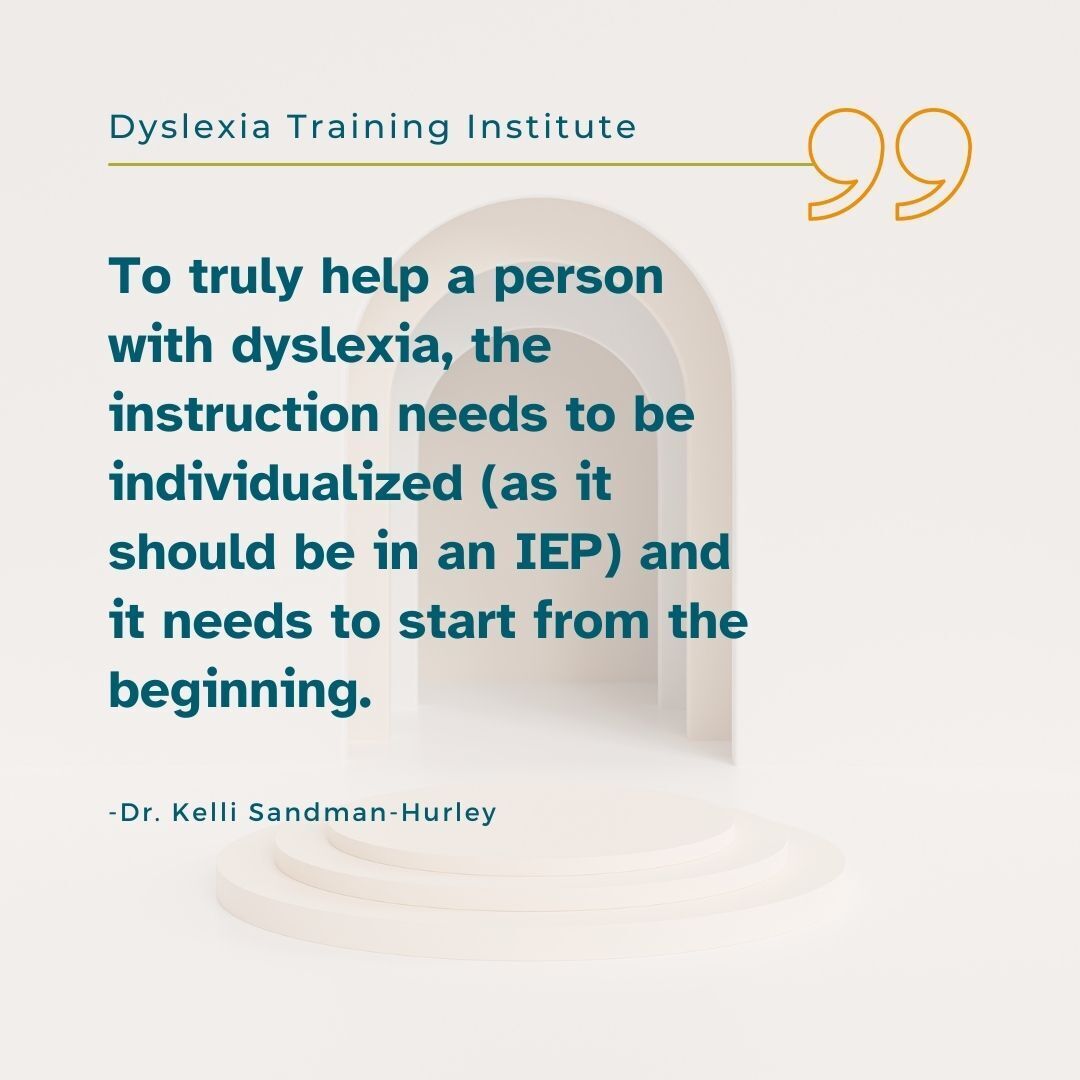 DyslexiaTrainer's tweet photo. Dyslexia intervention must be individualized. There's no one-size-fits-all timeline. Students need the freedom to go at their own pace so that they can master the material. #dyslexia https://t.co/gCXXLww9r9