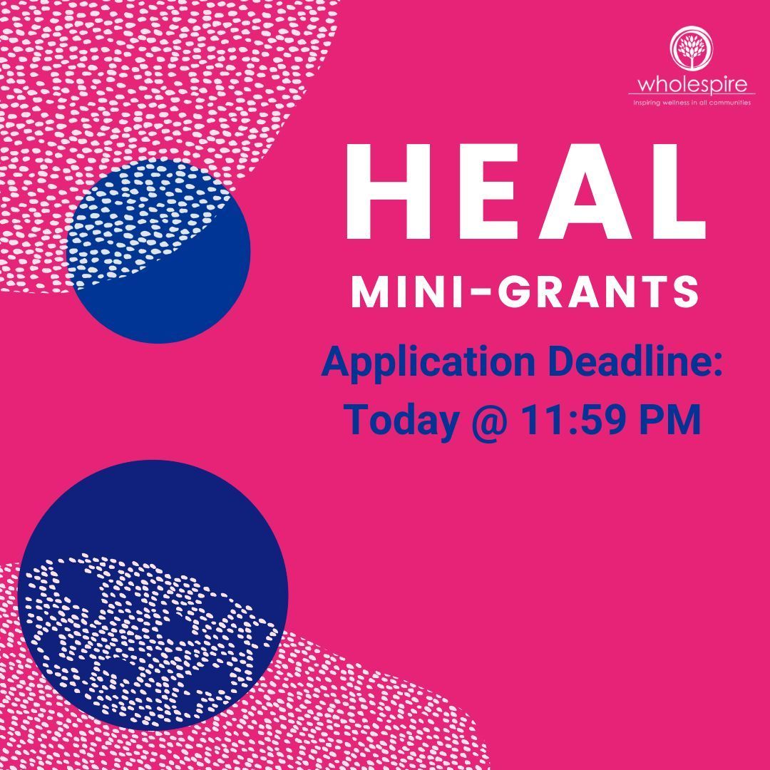 wholespire's tweet image. 🕛 Today’s the day! The HEAL Mini-Grant application deadline is tonight at 11:59 PM. Don’t miss out on this opportunity to contribute to community health and wellness. 

#HEALminigrant #healthySC #accesstohealth #communitywellness #wholespire