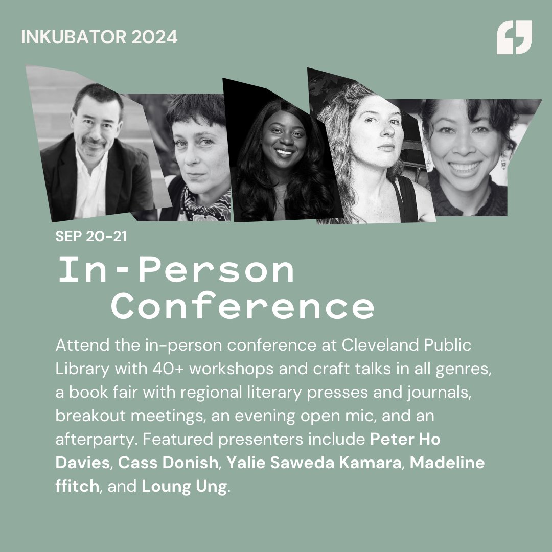 litcleveland's tweet photo. 🎉Announcing Literary Cleveland's Inkubator Writing Conference 🎉
#CleInk24 is one of the 𝗟𝗔𝗥𝗚𝗘𝗦𝗧 free writing conferences in the country and this year we have made it 𝗕𝗜𝗚𝗚𝗘𝗥 𝗔𝗡𝗗 𝗕𝗘𝗧𝗧𝗘𝗥 than ever!
Registration opens August 1.
https://t.co/WmxKK6m4ET https://t.co/q3AAvCCOqL