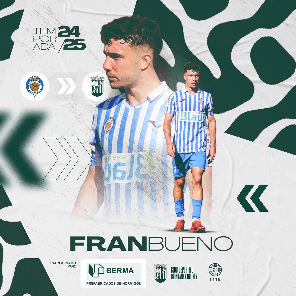 cdquintanardrey's tweet photo. BIENVENIDO 💚 📝
FRAN BUENO 💪

📢 ¡Fichado! 📢
Queremos dar la bienvenida a @7franbueno como nuevo jugador del C.D. Quintanar del Rey 

🗓 23 años
👤 Defensa carrilero

➡️ Procedente CF Gandia
➡️ Ex #2RFEF en CF Melilla
➡️ Ex #2RFEF en Mancha Real https://t.co/YhVyoac5WX