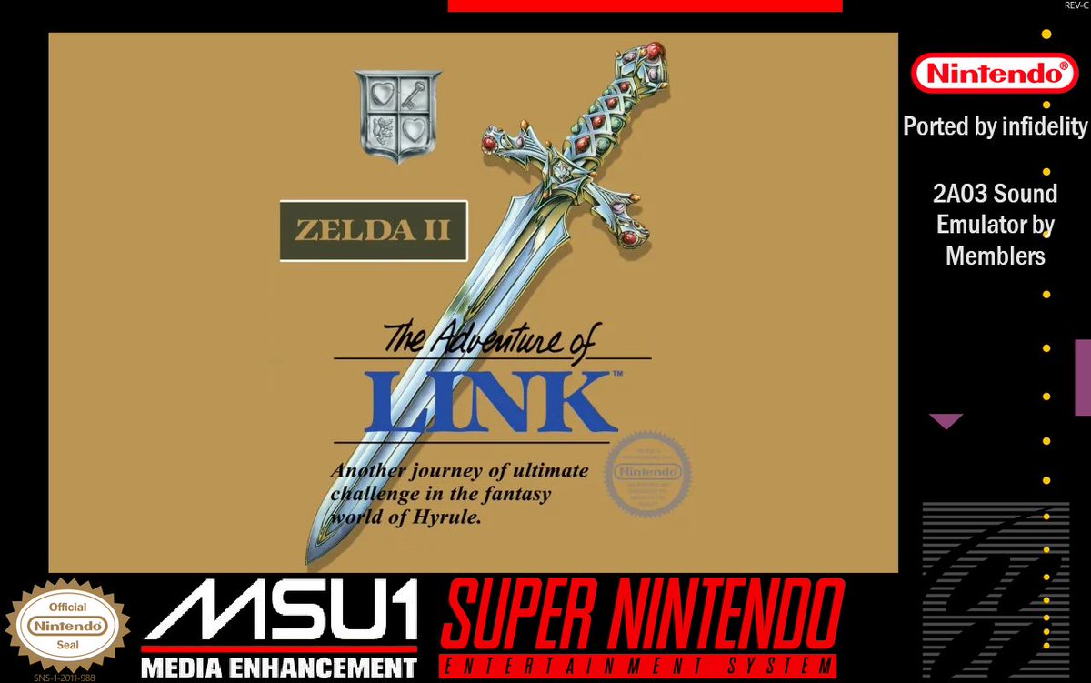 infidelity_nes's tweet image. Zelda II - The Adventure of Link SNES, now with MSU-1!

Alot of work went into this one for the MSU-1. Hope all of you enjoy it!

Direct link
archive.org/download/zelda…

Link to all ports
archive.org/details/@infid…

@RetroRGB 
@MyLifeInGaming