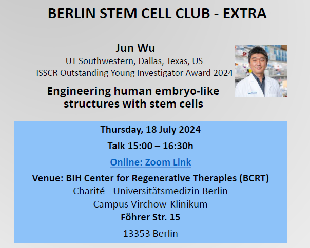 GSCN (@gscn_office) on Twitter photo Invitation: Hybrid talk of Jun Wu in Berlin on 18 July at 3 pm at @BIHregeneration - join us online or on-site for an exciting talk and discussion. #ISSCR2024 #stemcells #stammzellen <a href="/MDC_Berlin/">Max Delbrück Center</a> <a href="/BIMSB_MDC/">MDC-BIMSB</a> <a href="/ChariteBerlin/">Charité - Universitätsmedizin Berlin</a> @berlinnovation
all information: gscn.org/conferences-ev… Invitation: Hybrid talk of Jun Wu in Berlin on 18 July at 3 pm at @BIHregeneration - join us online or on-site for an exciting talk and discussion. #ISSCR2024 #stemcells #stammzellen <a href="/MDC_Berlin/">Max Delbrück Center</a> <a href="/BIMSB_MDC/">MDC-BIMSB</a> <a href="/ChariteBerlin/">Charité - Universitätsmedizin Berlin</a> @berlinnovation
all information: gscn.org/conferences-ev…