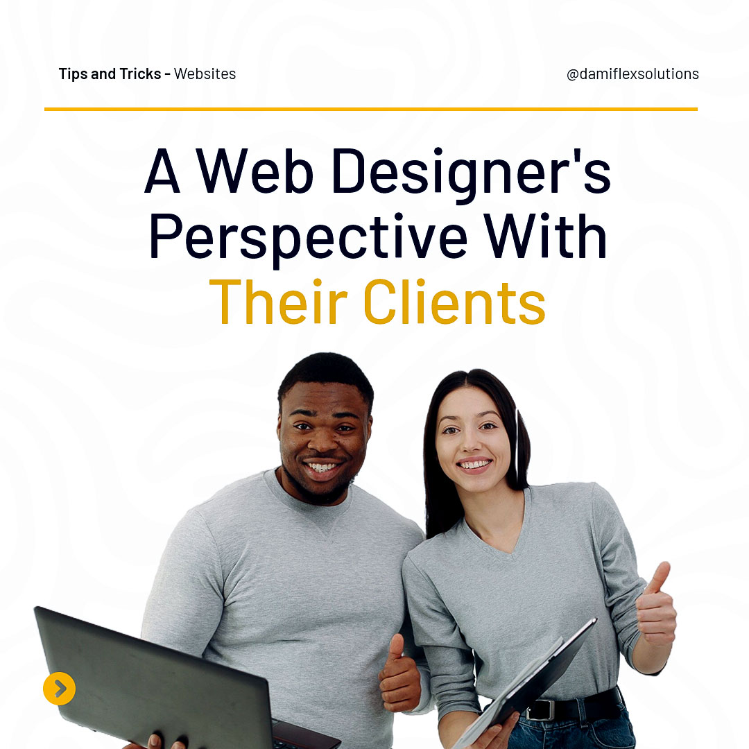 dflexsolutions's tweet photo. When working with web design clients, your job is to create visually appealing sites, manage client relationships, and ensure their needs are met.

Follow @dflexsolutions for more.

Read more: https://t.co/G0fEuFyP8d

#brand #webdesign #websitebranding #websitedesigner #branding https://t.co/bHwUwRUbPH