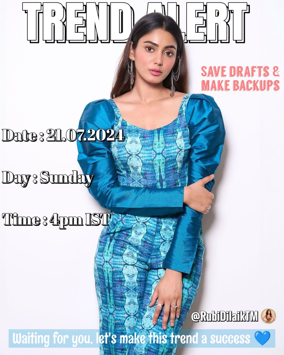 TREND ANNOUNCEMENT 📣

Date - 21 July, 2024
Day - Sunday 
Time - 4 PM IST

Tagline will be revealed on the same day some minutes prior, start saving drafts! 
#SanaMakbul #BiggBossOTT3 <a href="/SANAKHAN_93/">Sana Makbul</a>