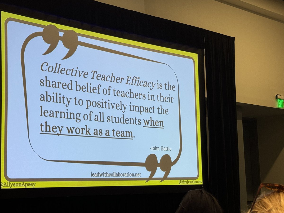 #LeadwithCollaboration- Great reminder to reach Collective Efficacy with highest effect size!