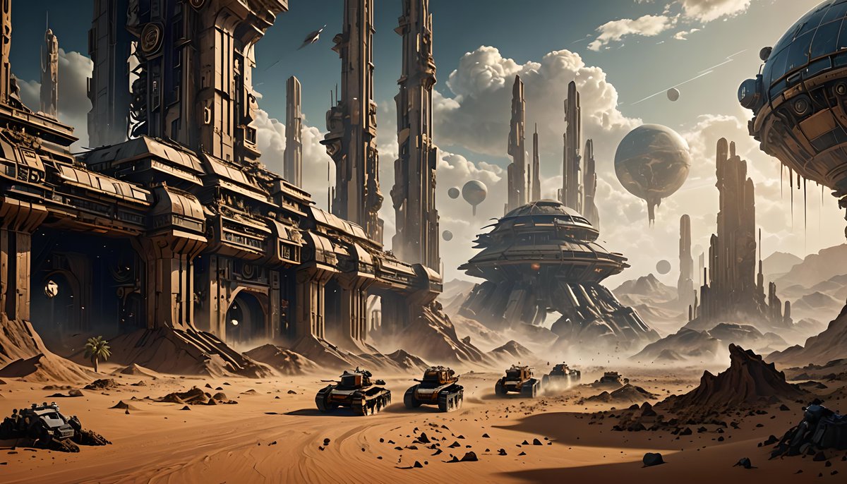 Bryantist's tweet photo. Virtual terraforming with AI #NightCafe (AI created Art)  #Futuristic #SciFi #AIart @NightcafeStudio https://t.co/EokU0uaza4