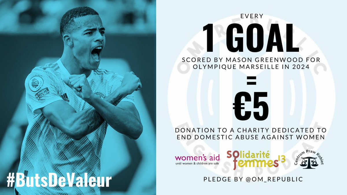 om_republic's tweet image. Some things are out of our control, but others are not. I'm pledging to donate €5 to a charity helping abused women for every goal MG scores. Let's turn this into something good and stand for OM values. Everyone is welcome to join, pls share &amp;amp; RT. 
🇫🇷🔽
#ButsDeValeur #TeamOM