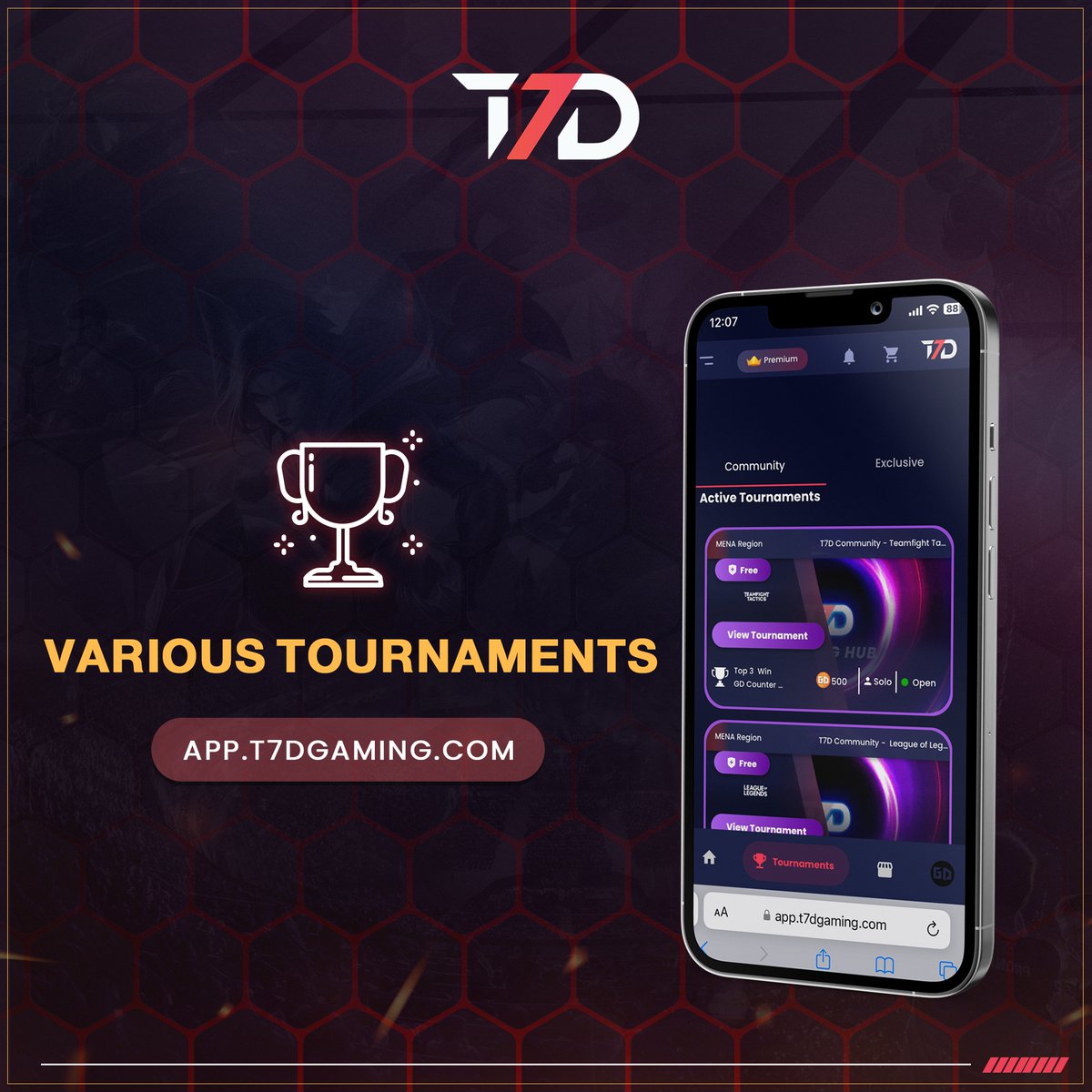 T7D_Gaming's tweet photo. 🎉 Exciting news, gamers! 🎮 The T7D platform is back and better than ever! 🚀 Enjoy new features, exclusive products, and diverse tournaments! 🏆 Log in and join the fun! 📱💥 https://t.co/mINenMQ11F
#T7D_GAMING #T7D_Reboot #GAMING #TOURNAMENTS #EsportsWorldCup https://t.co/1MN4u3YA4o