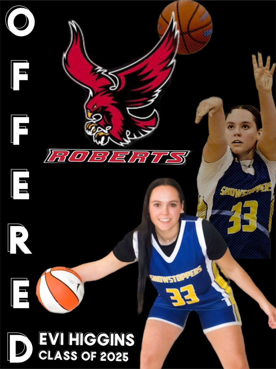 Evi Higgins (@evihiggins) on Twitter photo After a great conversation with Coach Clifford and Coach Esposito, I am grateful to receive a scholarship offer from Roberts Wesleyan College! Thank you, <a href="/Roberts_WBB/">RWU Women’s Basketball</a>, for this opportunity! <a href="/B_Showstoppers/">Boston Showstoppers</a> <a href="/BerkshireGvbb/">𝐁𝐞𝐫𝐤𝐬𝐡𝐢𝐫𝐞 𝔾𝕍𝔹𝔹</a> <a href="/NEPSGBCA/">NEPSGBCA</a> <a href="/HerHoopsNetwork/">Her Hoops Network</a> After a great conversation with Coach Clifford and Coach Esposito, I am grateful to receive a scholarship offer from Roberts Wesleyan College! Thank you, <a href="/Roberts_WBB/">RWU Women’s Basketball</a>, for this opportunity! <a href="/B_Showstoppers/">Boston Showstoppers</a> <a href="/BerkshireGvbb/">𝐁𝐞𝐫𝐤𝐬𝐡𝐢𝐫𝐞 𝔾𝕍𝔹𝔹</a> <a href="/NEPSGBCA/">NEPSGBCA</a> <a href="/HerHoopsNetwork/">Her Hoops Network</a>