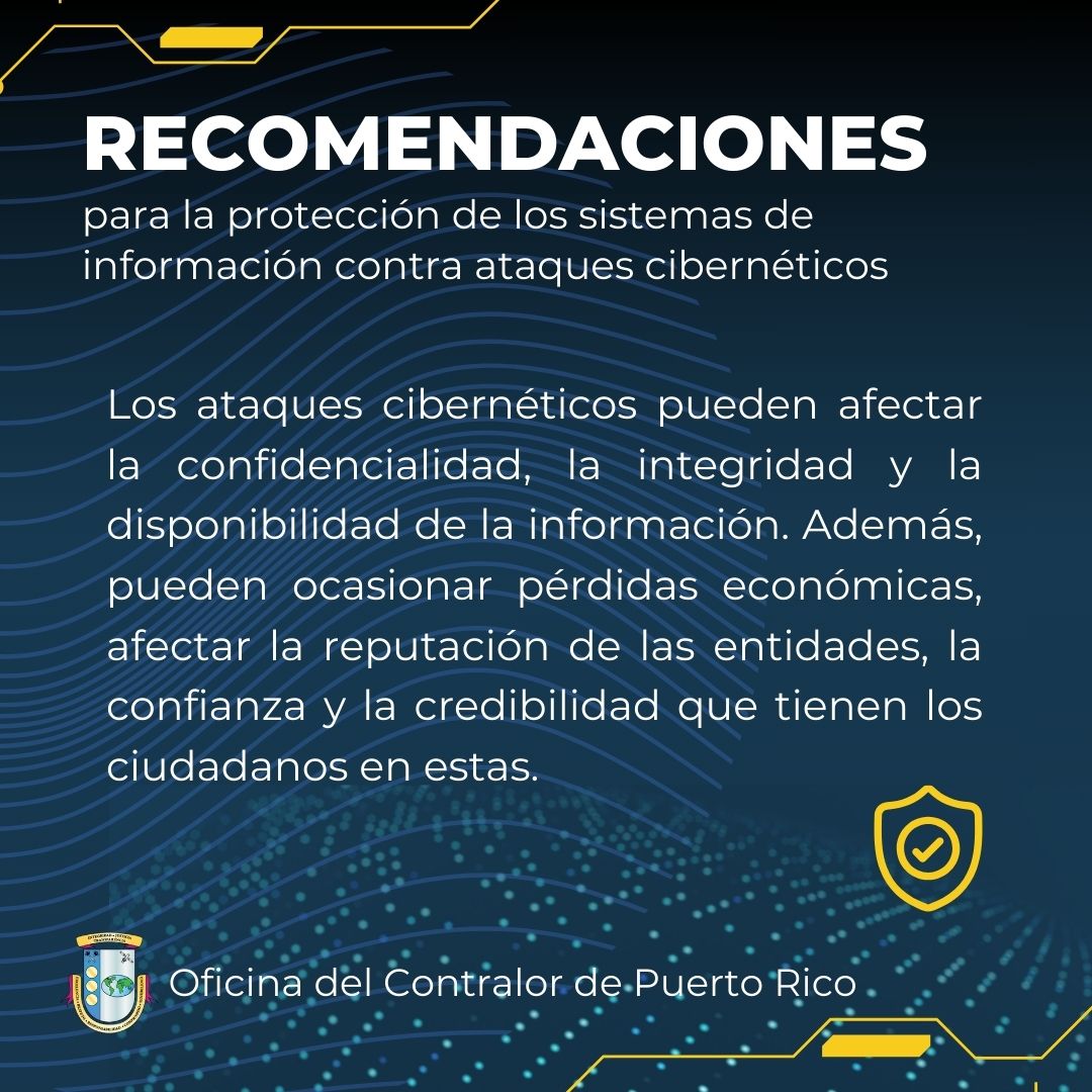 ocpronline's tweet photo. RECOMENDACIONES - Control de acceso lógico a los sistemas de información computadorizados
Los ataques cibernéticos pueden afectar la confidencialidad, la integridad y la disponibilidad de la información.
https://t.co/YY3cY568Gb
#ciberseguridad #ocprinforma https://t.co/1snUSSns1N