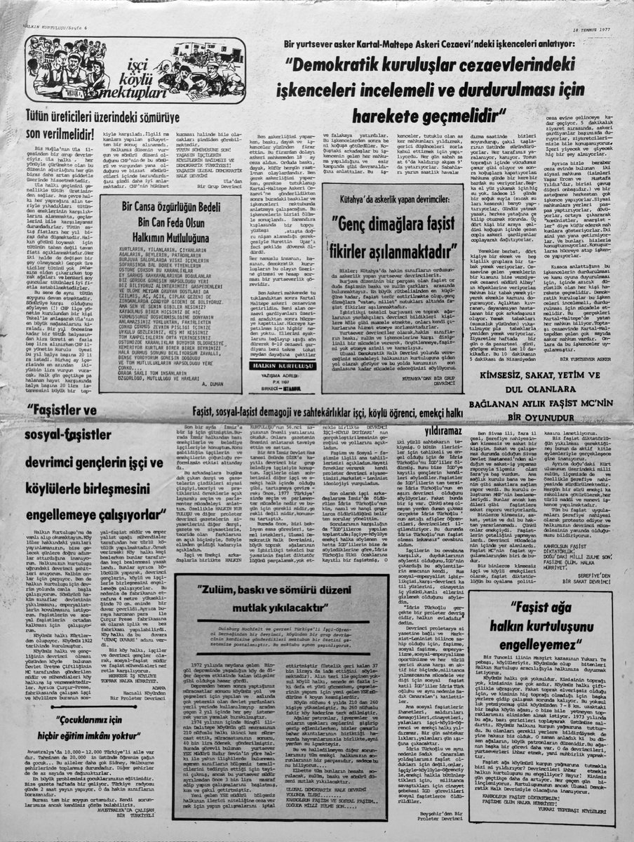 dibar_net's tweet photo. Tarihte 18 Temmuz 1977, Halkın Kurtuluşu 65. Sayı, https://t.co/vXMuGDtxcw https://t.co/Rt7MSlNst4