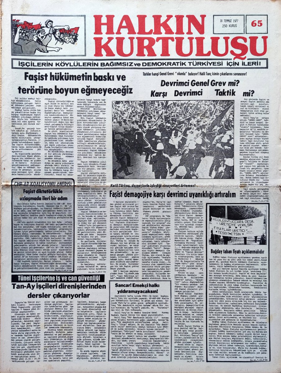 dibar_net's tweet photo. Tarihte 18 Temmuz 1977, Halkın Kurtuluşu 65. Sayı, https://t.co/vXMuGDtxcw https://t.co/Rt7MSlNst4