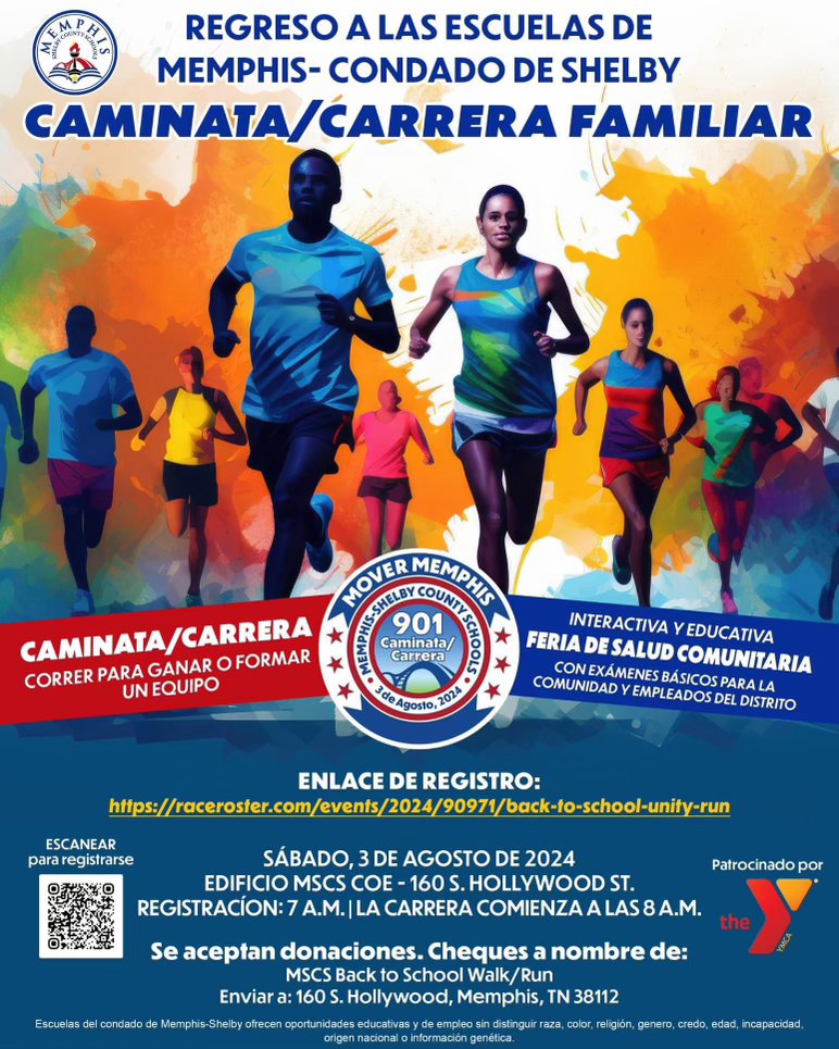 MSCSK12's tweet image. 🌟 Save the Date - 901 Family Fun Walk/Run!🌟

🗓️Sat, Aug 3
📍160 S. Hollywood St.
🕖 Sign-In: 7AM | Start: 8AM

Join us for a 2.5 Mile run/walk &amp;amp; community health fair with basic screenings. Fun for all!

Register to join!
bit.ly/3y46rfx

#MoveMemphis #FamilyFunRun