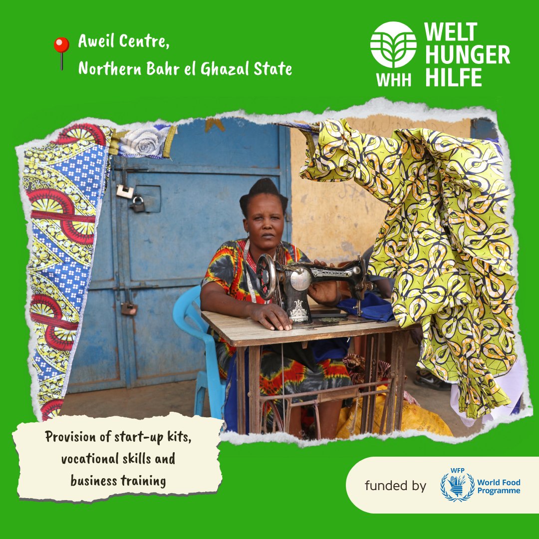 📍 Aweil Centre, Northern Bahr el Ghazal

Amid considerable challenges, Achol runs a tailoring business that allows her to support her kids and relatives who fled #Sudan.
It's just one example of how the #SudanCrisis impacts #refugee, returnee and host communities in #SouthSudan.