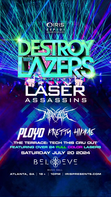 Destroy With Lazers coming this Saturday with support from @LaserAssassins mantis, Ployd, @PrettyHippieBK<a href="/tag/shockthearapytour"class="tags"><span>#shockthearapytour</span></a><a href="/tag/hesh"class="tags"><span>#hesh</span></a>