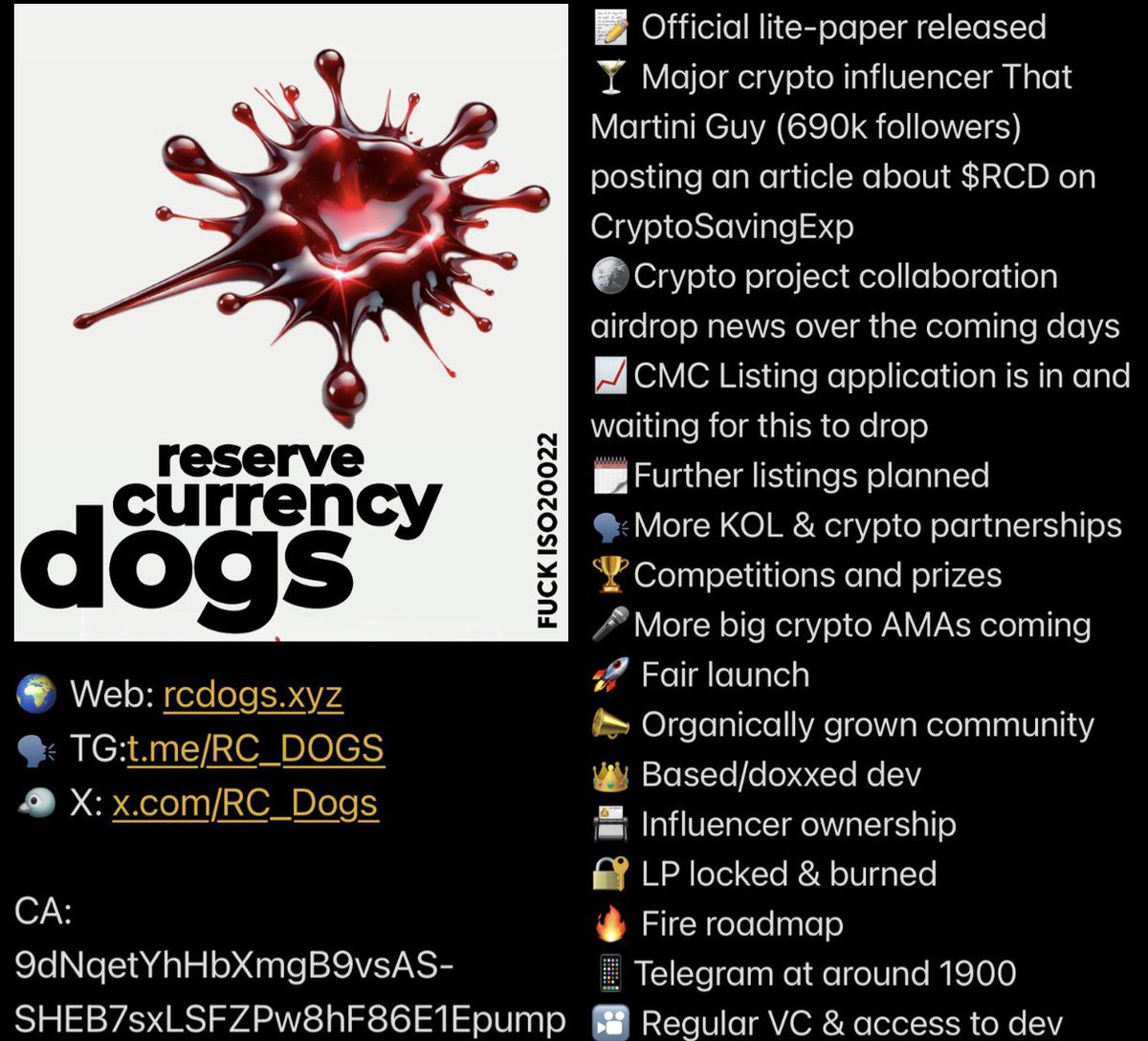 RCD_Bull's tweet photo. Join the community 

https://t.co/Rx1PYOJfpb

CA: 9dNqetYhHbXmgB9vsASSHEB7sxLSFZPw8hF86E1Epump

CHART (Solana Network):
https://t.co/uKECnkMAsF https://t.co/SgegJjjFwb