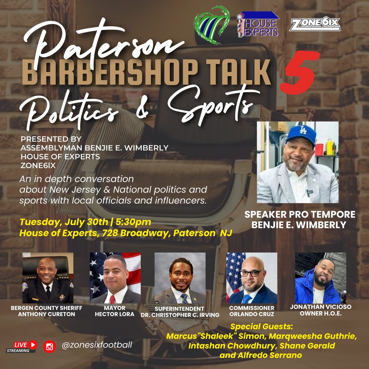 BenjieWimberly's tweet photo. Barbershop Talk Episode 5 Tuesday, July 30th! #HouseofExperts #Zone6ix #YourVoteMatters https://t.co/ubyFigafTx