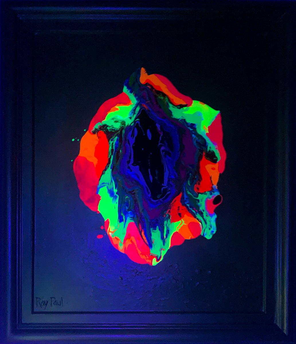 raypaul4's tweet image. "Gold-Green Chakra," acrylic, latex and enamel on canvas and frame, 25" x 28" 2024 #abstractart #abstractpainting #popexpressionism #neonpainting #chakraart #metallicpainting #neonkundalini