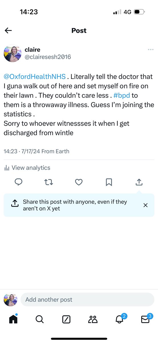 They don’t like hearing how shit they are . How they’re failing patients with #bpd diagnosis . Well the bonfire will be hard to miss from your corporate office <a href="/CareQualityComm/">Care Quality Commission</a> <a href="/HW_Bucks/">Healthwatch Bucks</a>