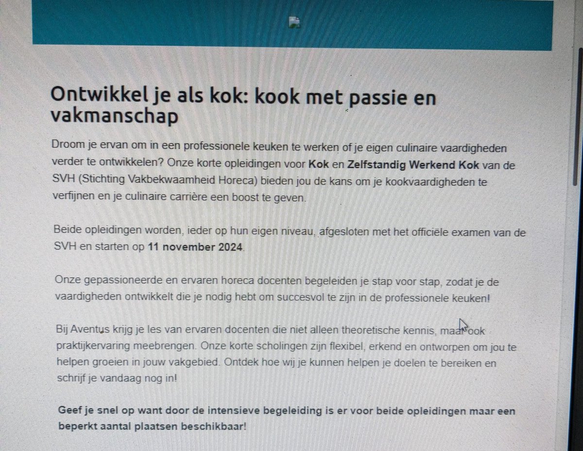In de mail...Misschien toch eens kijken 😉 Horeca lijkt mij best leuk!! ( 🫣 Ruim #40jaarkok, ruim 29 jaar een eigen #restaurant 27jaar #leerbedrijf) 😂