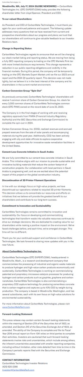 CarbonMeta Technologies (OTC PINK:COWI) tweet media