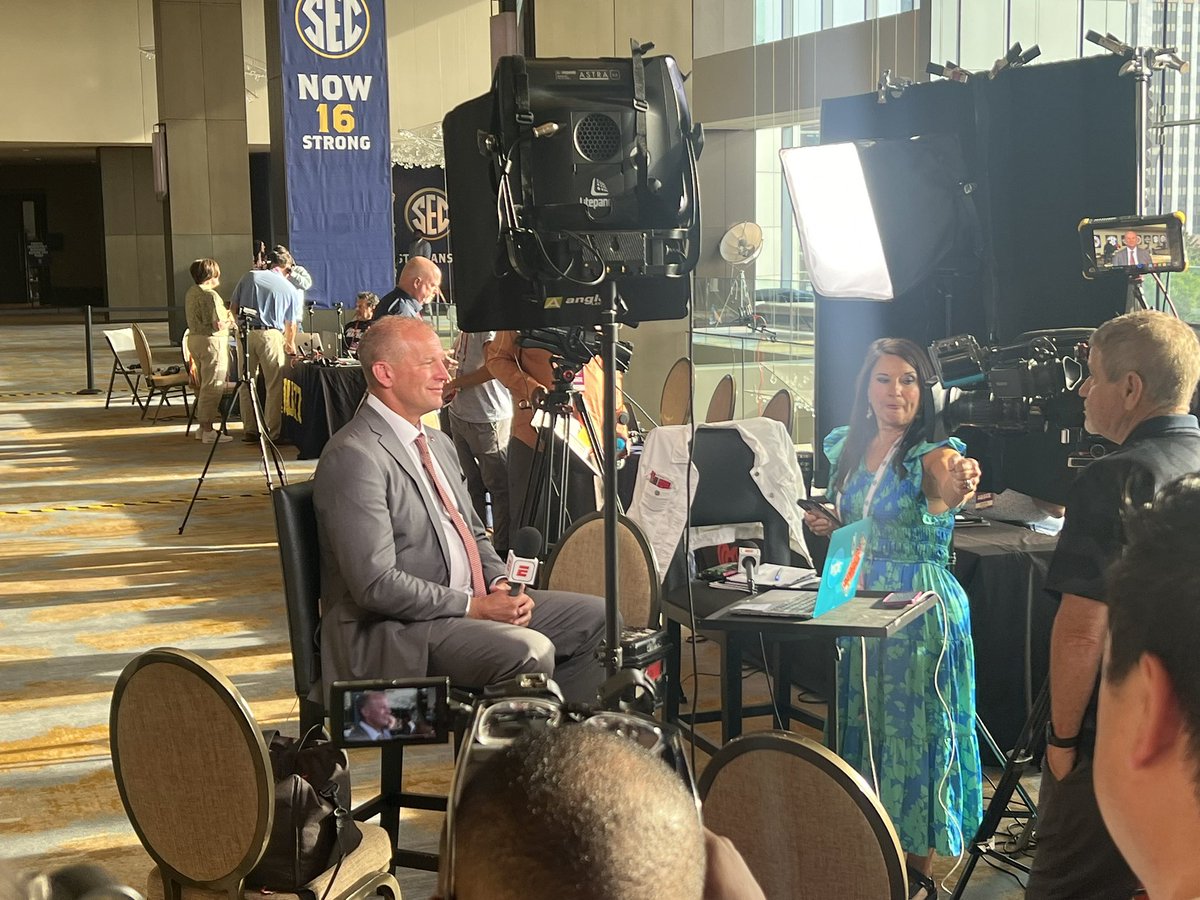 WVUA23Sports's tweet photo. Kalen DeBoer has arrived to his first SEC Media Day as Alabama’s head football coach. https://t.co/QzDLAUZGf6