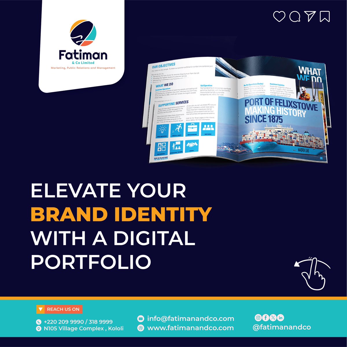 FatimanCo's tweet photo. Elevate your brand identity with a captivating digital portfolio that highlights your unique strengths and achievements. Showcase your story, values and vision with visually stunning presentations designed to leave a lasting impression.

#fatimanandco #digitalportfolio https://t.co/XfrcBJRjWY
