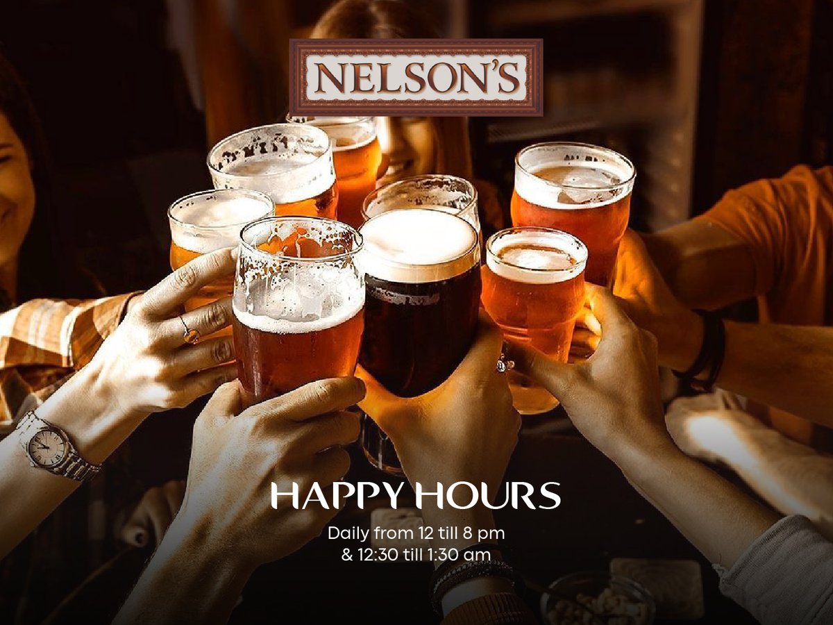 Join us at Nelson's for Happy Hours daily from 12 to 8 pm and 12:30 to 1:30 am. 🍻

 Enjoy great deals on bottled beer, draught beer, house wine, and spirits. 

Learn More rotanatimes.com/mediarotana/of…

#HappyHour #Nelsons #DubaiNights #DrinkDeals