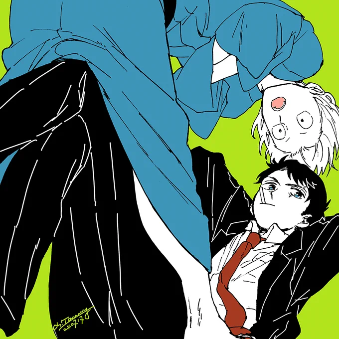 顔近め父水 