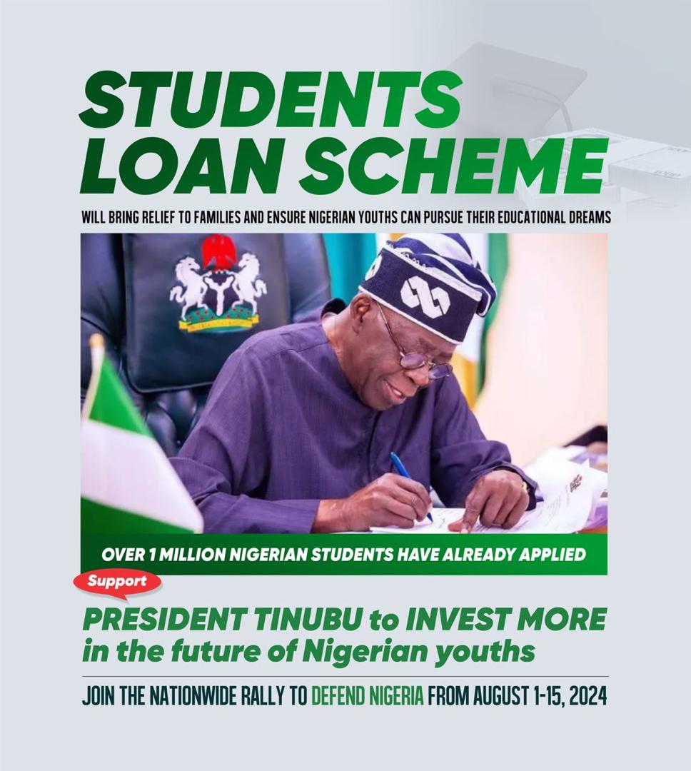 GoziconC's tweet photo. Those planning unnecessary protest should bear in mind that this administration has the interest of the youths at heart.

Just at Tinubu's first year in Aso Rock, the Students Loan Scheme has been activated and now in motion. This initiative was enacted to empower youths in the aspect of Education and other related matters.

Futhermore, this administration has varieties of youth empowerment programs on the line. All we gotta do is calm down to understand that Tinubu's administration can not be judged based on one year performance.

Say no to politically motivated Protest!

#DefendNigeria
#UnitedForHope