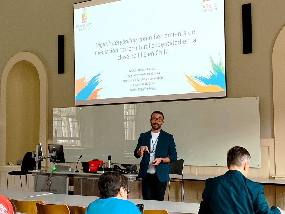 asele2024ed's tweet photo. Digital storytelling como herramienta de mediación sociocultural e identidad en la clase de ELE en Chile.

Moisés Llopis i Alarcón
U Chile (Chile).

#ASELE2024 @ASELE_ELE @ELEUK_ https://t.co/ZixumxesJ8