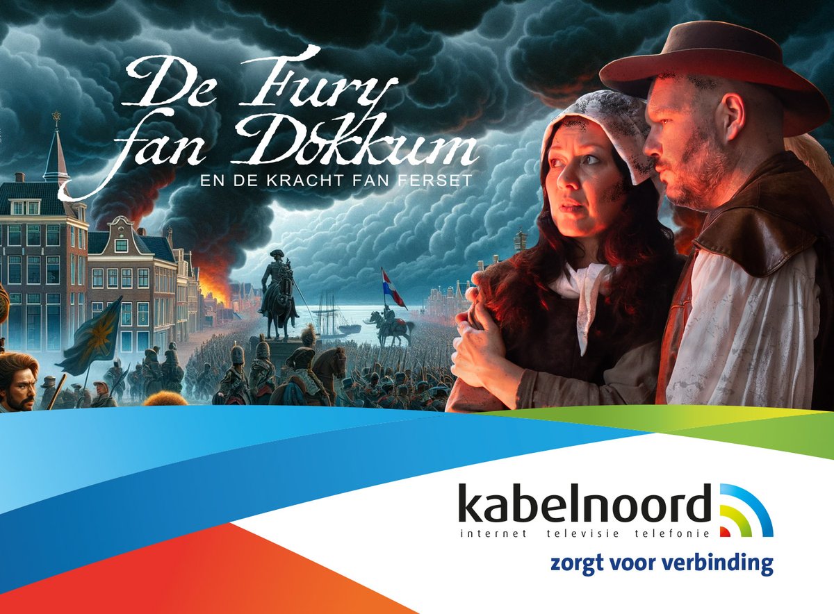 𝐍𝐚𝐚𝐫 𝐃𝐞 𝐅𝐮𝐫𝐲 𝐟𝐚𝐧 𝐃𝐨𝐤𝐤𝐮𝐦... In september staat Dokkum in het teken van De Fury fan Dokkum. Het is niet zomaar een voorstelling, maar een historische duik in het verleden. Ben je klant bij Kabelnoord? Lees dan snel verder:  bit.ly/467FcNG #Dokkum #actie